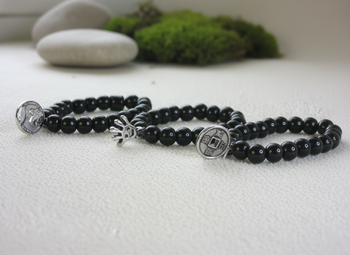 Zen Strands: Obsidian & Silver Talismans