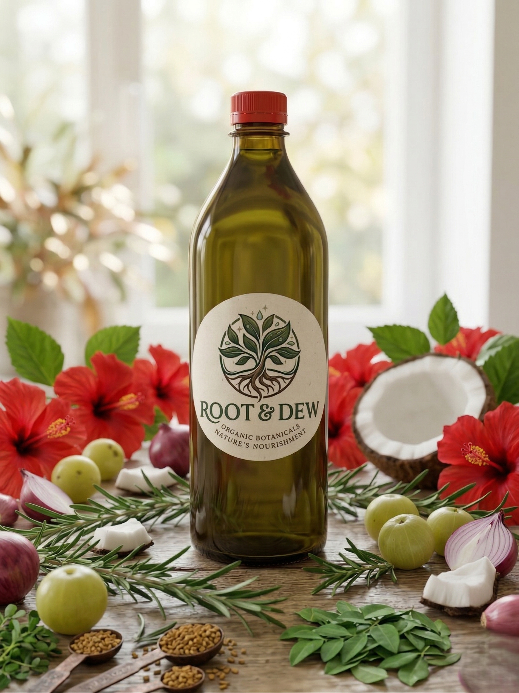 Root & Dew Herbal Hair Oil - 1000 ml (1 Litre)