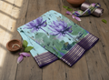 Azure Bloom Digital Print Chiffon Saree