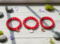Celestial & Spirit Animal Red Beaded Charm Bracelets – Butterfly, Panda, and Moon