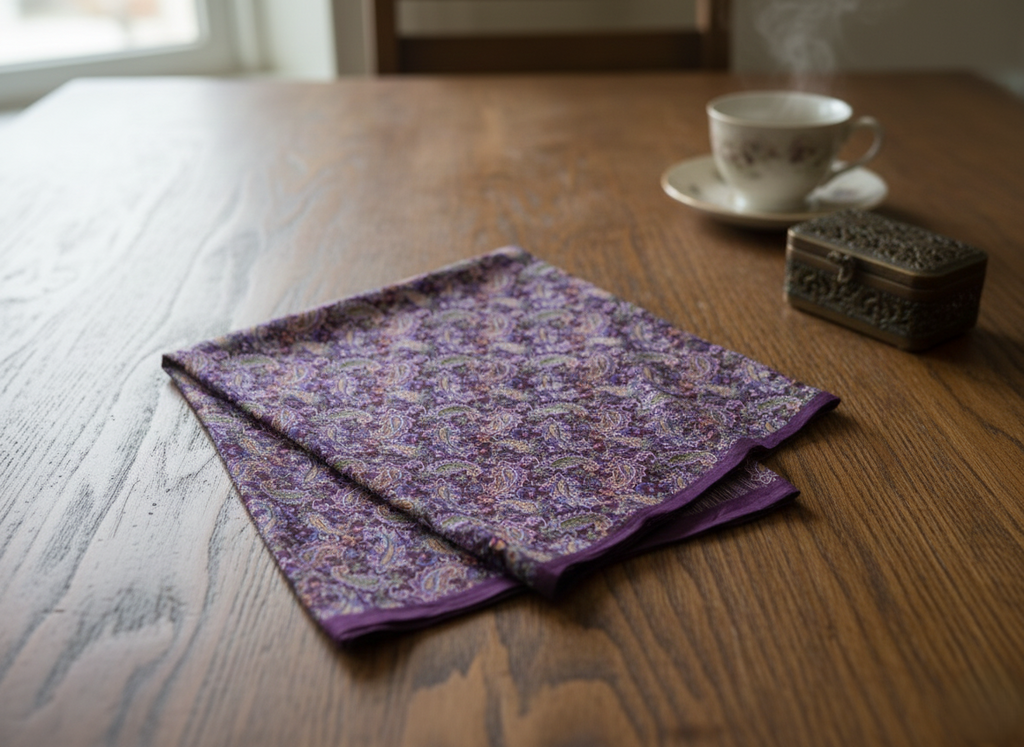 Royal Amethyst Paisley Silk Saree with Solid Border