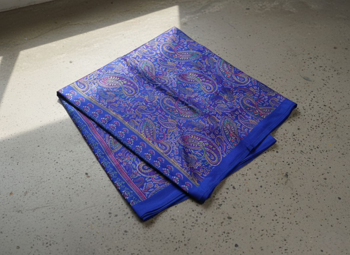 Royal Cobalt Paisley Brocade – Premium Artisan Fabric