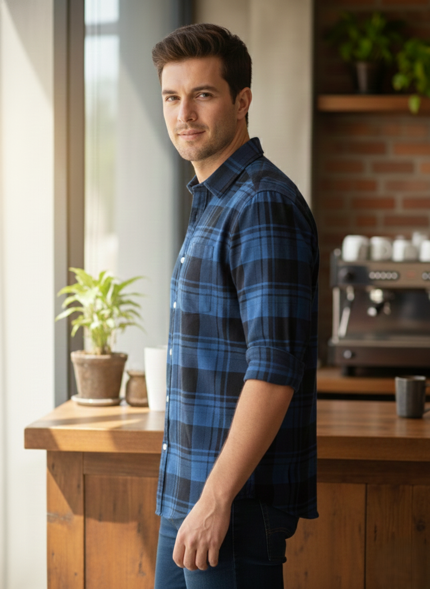 The Midnight Plaid Flannel Button-Down