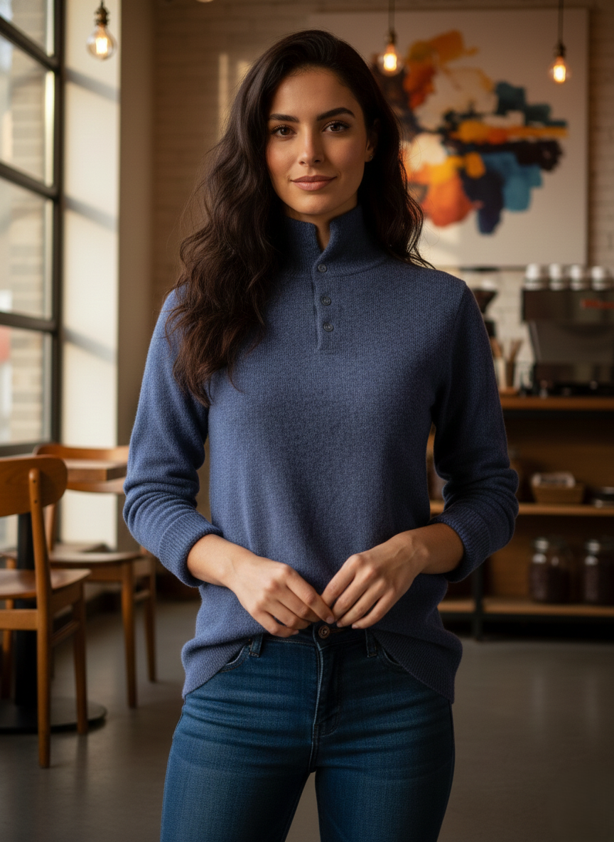 The Highlands Button-Neck Pullover